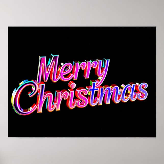 Merry Christmas Luxury Typography Poster Paper H46 (Front)