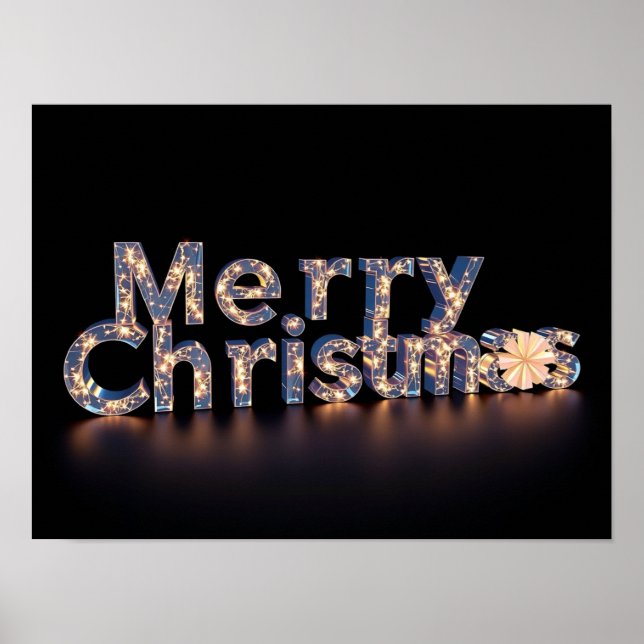 Merry Christmas Luxury Typography Poster Paper H48 (Front)
