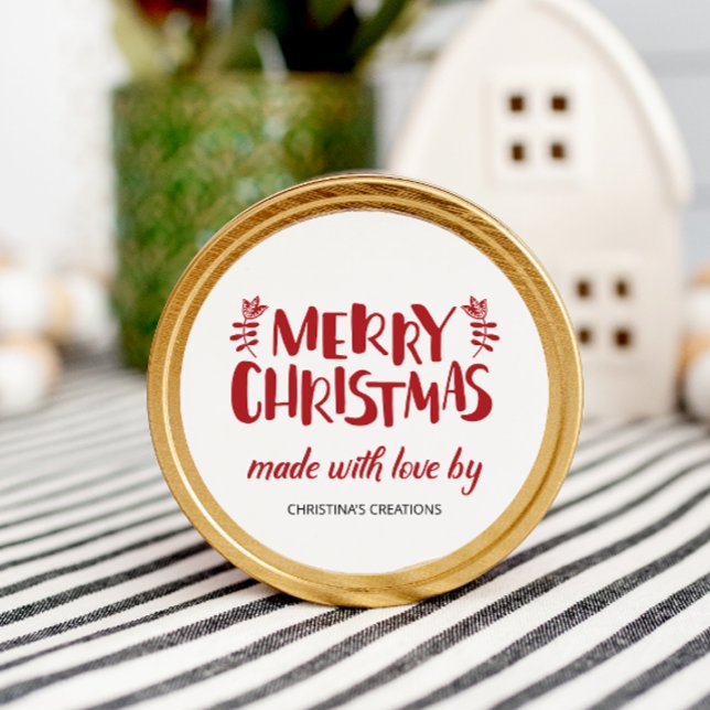 Merry Christmas Made with Love Classic Round Sticker (Creator Uploaded)