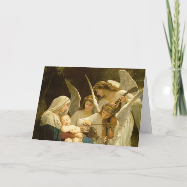 MERRY CHRISTMAS MADONNA AND CHILD W/ ANGELS Card (Front)