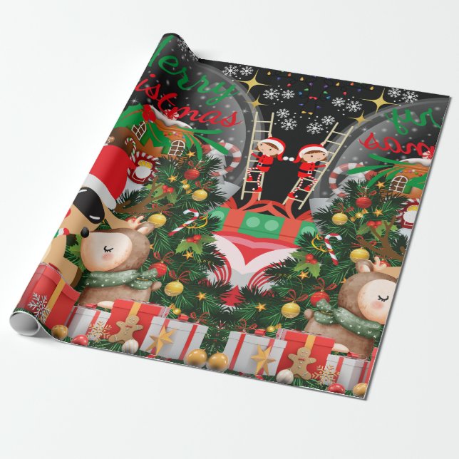 Merry Christmas Magic: Festive Holiday Delights Wrapping Paper (Unrolled)