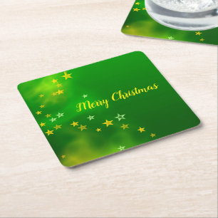 Merry Christmas ,Magic stars Square Paper Coaster