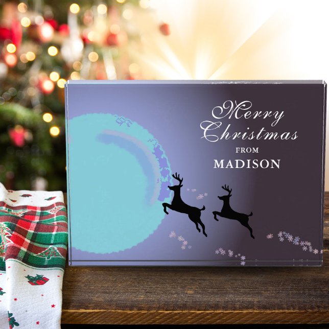 Merry Christmas Magical Reindeer Moon Name Photo Block (Creator Uploaded)