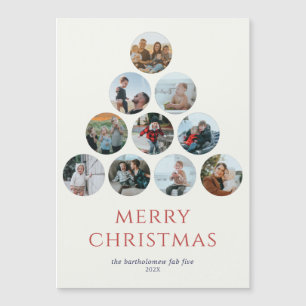 Merry Christmas Magnet 10 Photos Red 