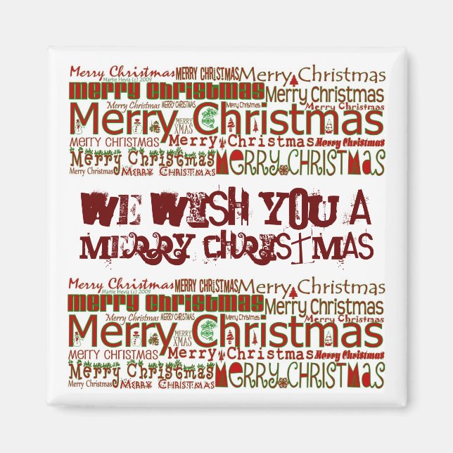 Merry Christmas Magnet - Personalise (Front)