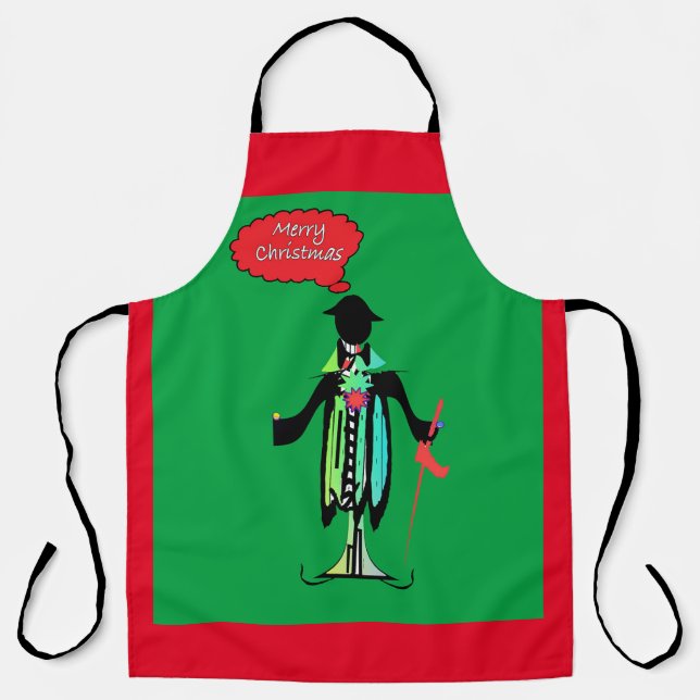 MERRY CHRISTMAS MAN Novelty Apron (Front)