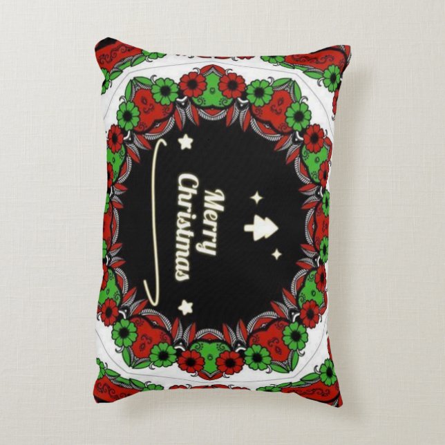Merry Christmas mandala designs Decorative Cushion (Back(Vertical))