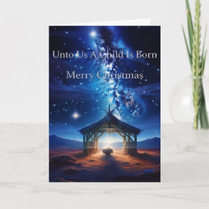 Merry Christmas Manger Holiday Card