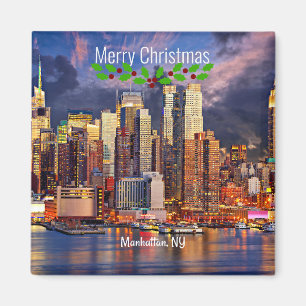 Merry Christmas, Manhattan, NY Magnet