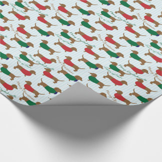 MERRY CHRISTMAS, MANY DACHSHUNDS GIFT WRAP PAPER