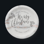 MERRY CHRISTMAS-MARBLE PAPER PLATE<br><div class="desc">A MODERN HOLIDAY DESIGN. MARBLE EFFECT. PART OF A COLLECTION.</div>