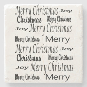 Merry Christmas Marble Stone Coaster, Joy   Stone Coaster