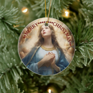 Merry Christmas | Mary virgin | Ceramic Ornament