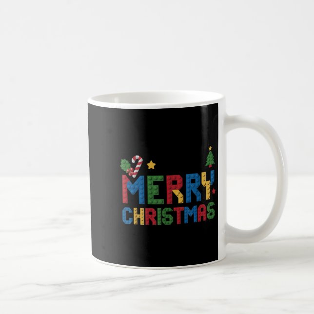 Merry Christmas Master Builder Kids Building Block Coffee Mug (Right)