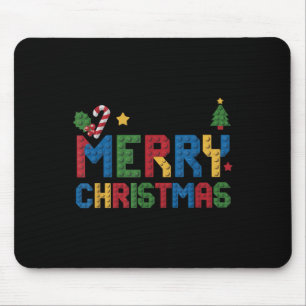 Merry Christmas Master Builder Kids Building Block Mouse Mat