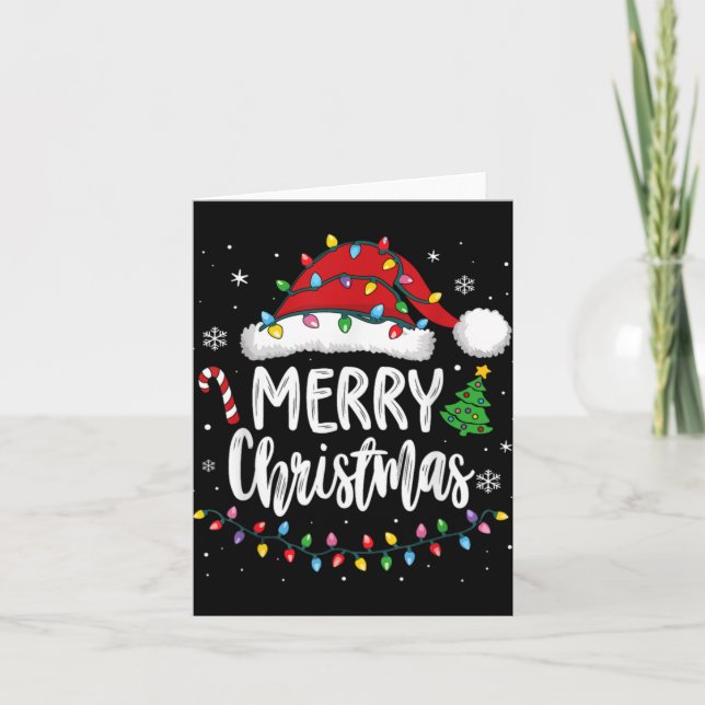 Merry Christmas Matching Family Lights Xmas Men Wo Card (Front)