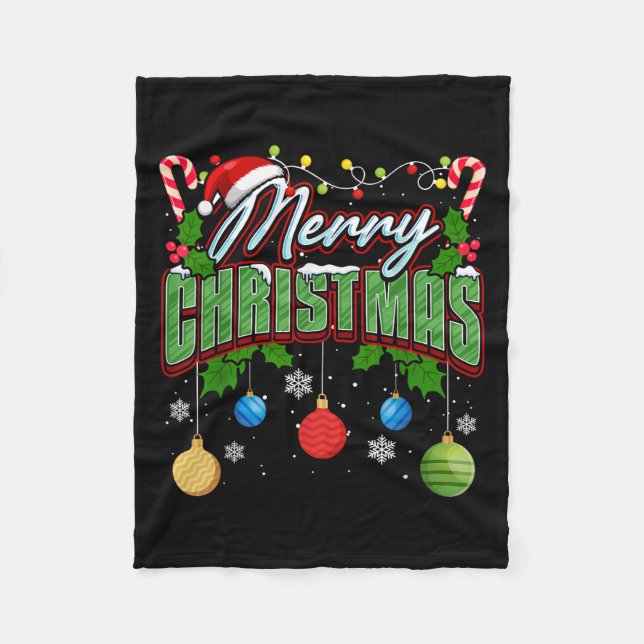 Merry Christmas Matching Family Merry Christmas Xm Fleece Blanket (Front)