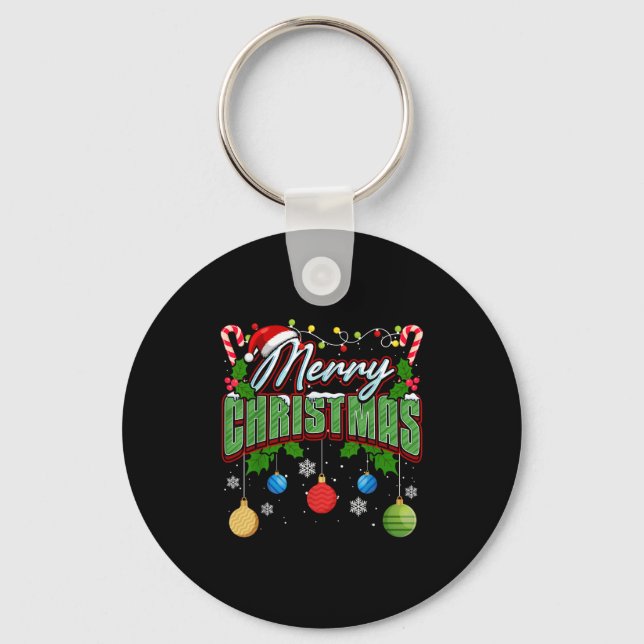 Merry Christmas Matching Family Merry Christmas Xm Key Ring (Front)