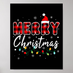 Merry Christmas Matching Family Pajamas Santa Holi Poster