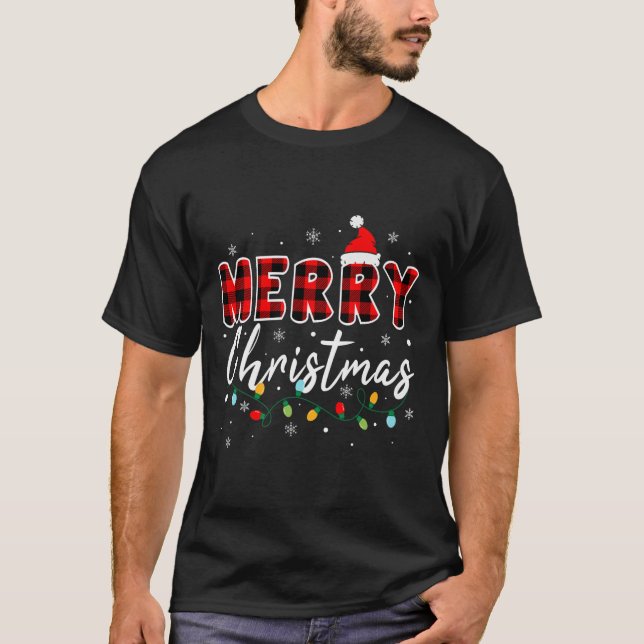 Merry Christmas Matching Family Pajamas Santa Holi T-Shirt (Front)
