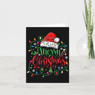 Merry Christmas Matching Family Santa Hat Lights X Card