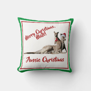 Merry Christmas Mate Santa Kangaroos Cushion