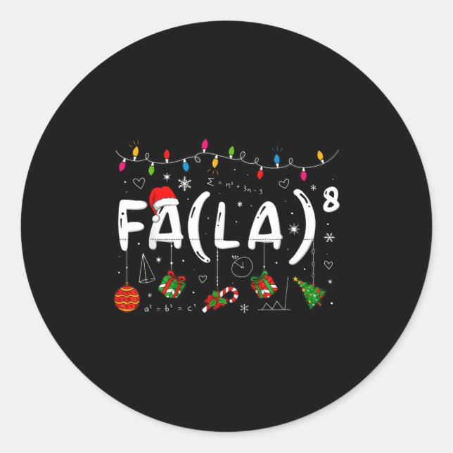 Merry Christmas Math Teacher Christmath For Men Wo Classic Round Sticker (Front)