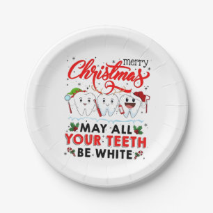 Merry Christmas May All Your Teeth Be White Paper Plate