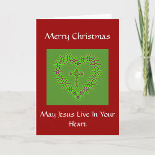 MERRY CHRISTMAS MAY JESUS LIVE IN YOUR HEART HOLIDAY CARD