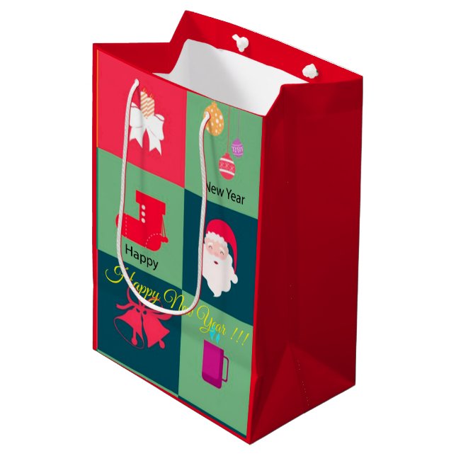 Merry Christmas Medium Gift Bag (Front Angled)