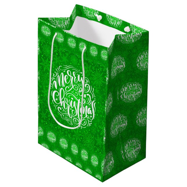 Merry Christmas Medium Gift Bag (Front Angled)