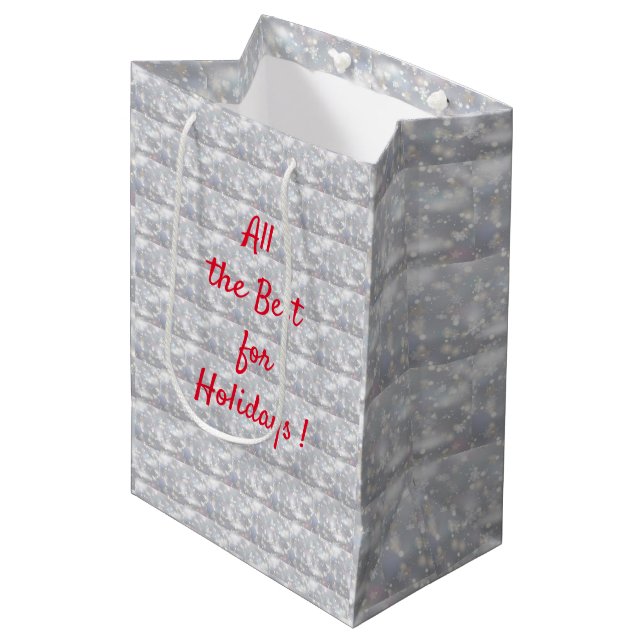 Merry Christmas Medium Gift Bag (Front Angled)