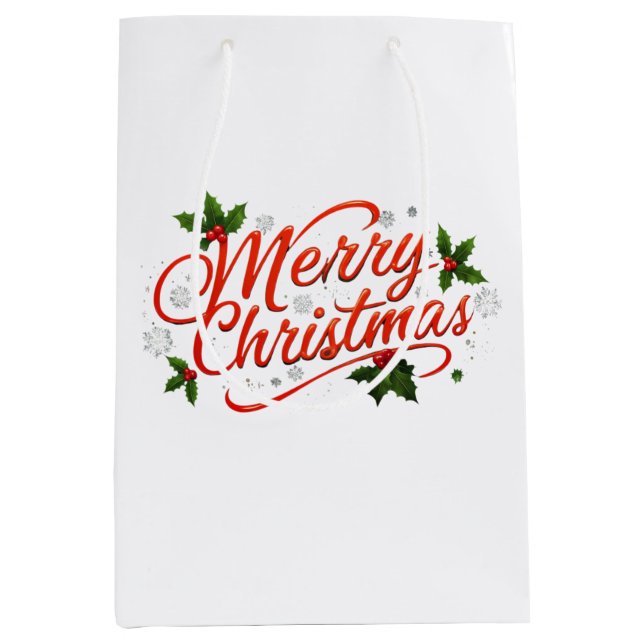 Merry Christmas  Medium Gift Bag (Front)