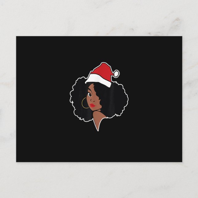 Merry Christmas Melanin Black African American San Postcard (Front)
