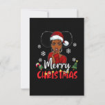 Merry Christmas Melanin Black African American San Thank You Card<br><div class="desc">This is a great gift for your family,  friends during Hanukkah holiday. They will be happy to receive this gift from you during Hanukkah holiday.</div>