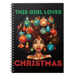 Merry Christmas Melanin Women Black Girl Magic Mrs Notebook