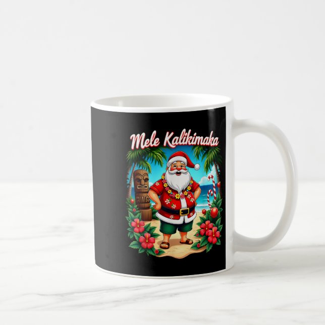 Merry Christmas Mele Kalikimaka Trocal Hawaiian Sa Coffee Mug (Right)