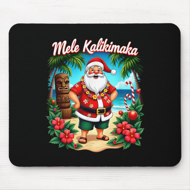 Merry Christmas Mele Kalikimaka Trocal Hawaiian Sa Mouse Mat (Front)