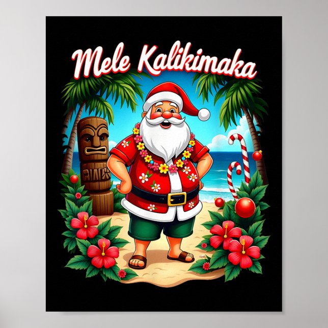 Merry Christmas Mele Kalikimaka Trocal Hawaiian Sa Poster (Front)