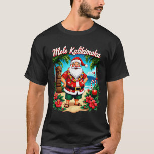 Merry Christmas Mele Kalikimaka Trocal Hawaiian Sa T-Shirt