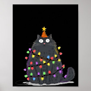 Merry Christmas Meowy Cats Tree Lovers Cute Catmas Poster