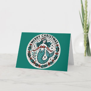Merry Christmas Mermaid                            Card