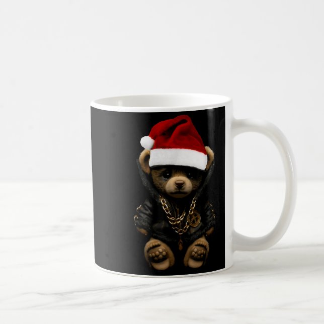 Merry Christmas Merry 2025 Teddy Fashion Rap Teddy Coffee Mug (Right)