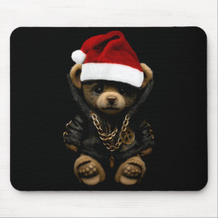 Merry Christmas Merry 2025 Teddy Fashion Rap Teddy Mouse Mat