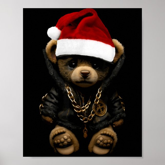 Merry Christmas Merry 2025 Teddy Fashion Rap Teddy Poster (Front)