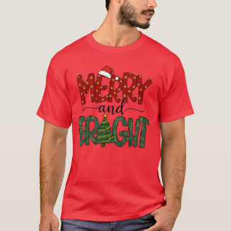 Merry Christmas Merry and Bright Christmas Womens T-Shirt