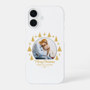 Merry Christmas Merry As A Mother White Gold Photo iPhone 16 Case