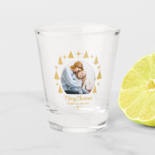 Merry Christmas Merry As A Mother White Gold Photo Shot Glass