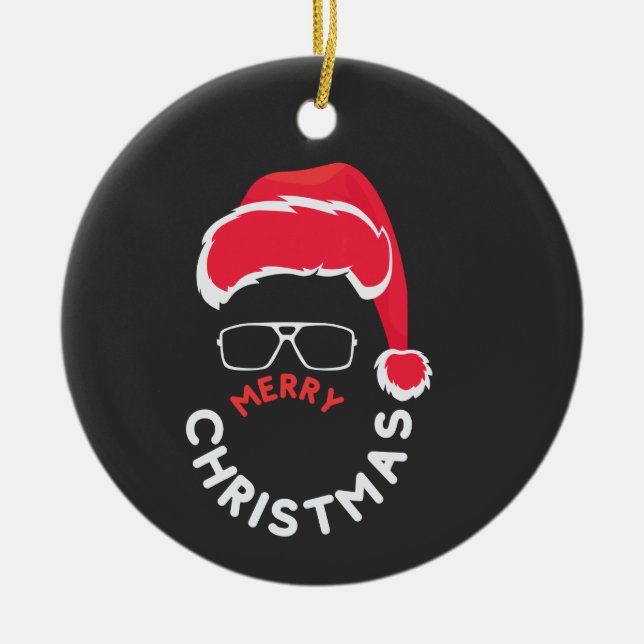 Merry Christmas, Merry & Bright                Ceramic Tree Decoration (Front)