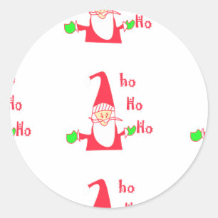 Merry Christmas Merry Christmas Funny Santa Hohoho Classic Round Sticker